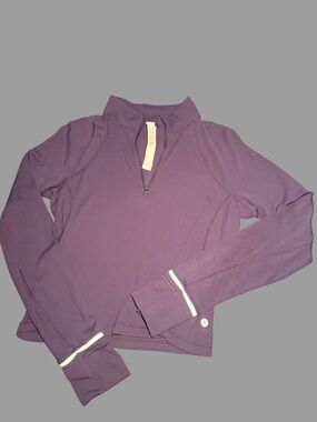 lululemon It’s Rulu Run Ribbed Cropped Half Zip 💜